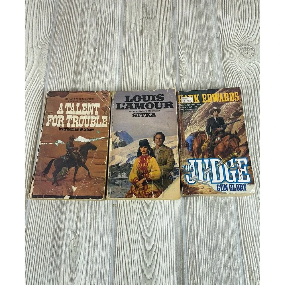 Vintage Western Paperback Book Lot of 7 Louis L'Amour Luke Short Burt Arthur